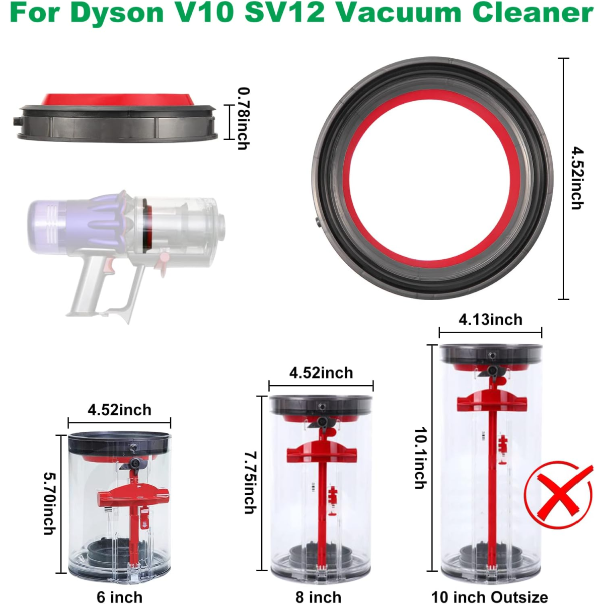 Dyson V10 Dust Bin Sealing Ring