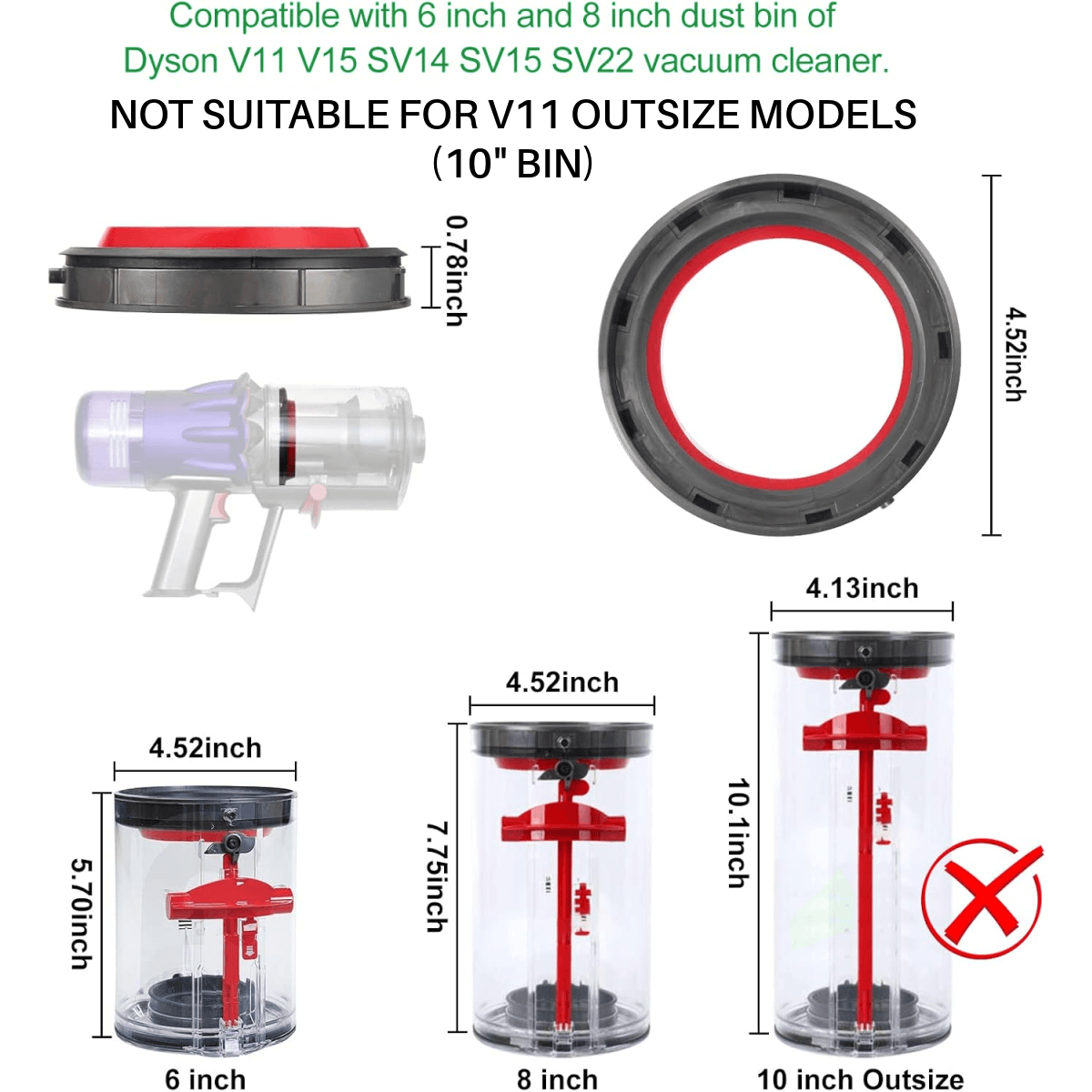Dyson V11 V15 Dust Bin Sealing Ring