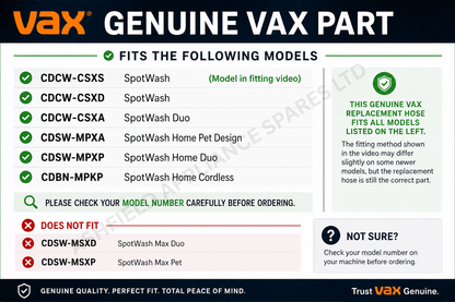 Vax Spot Wash Hose Replacement Part 1-2-142631