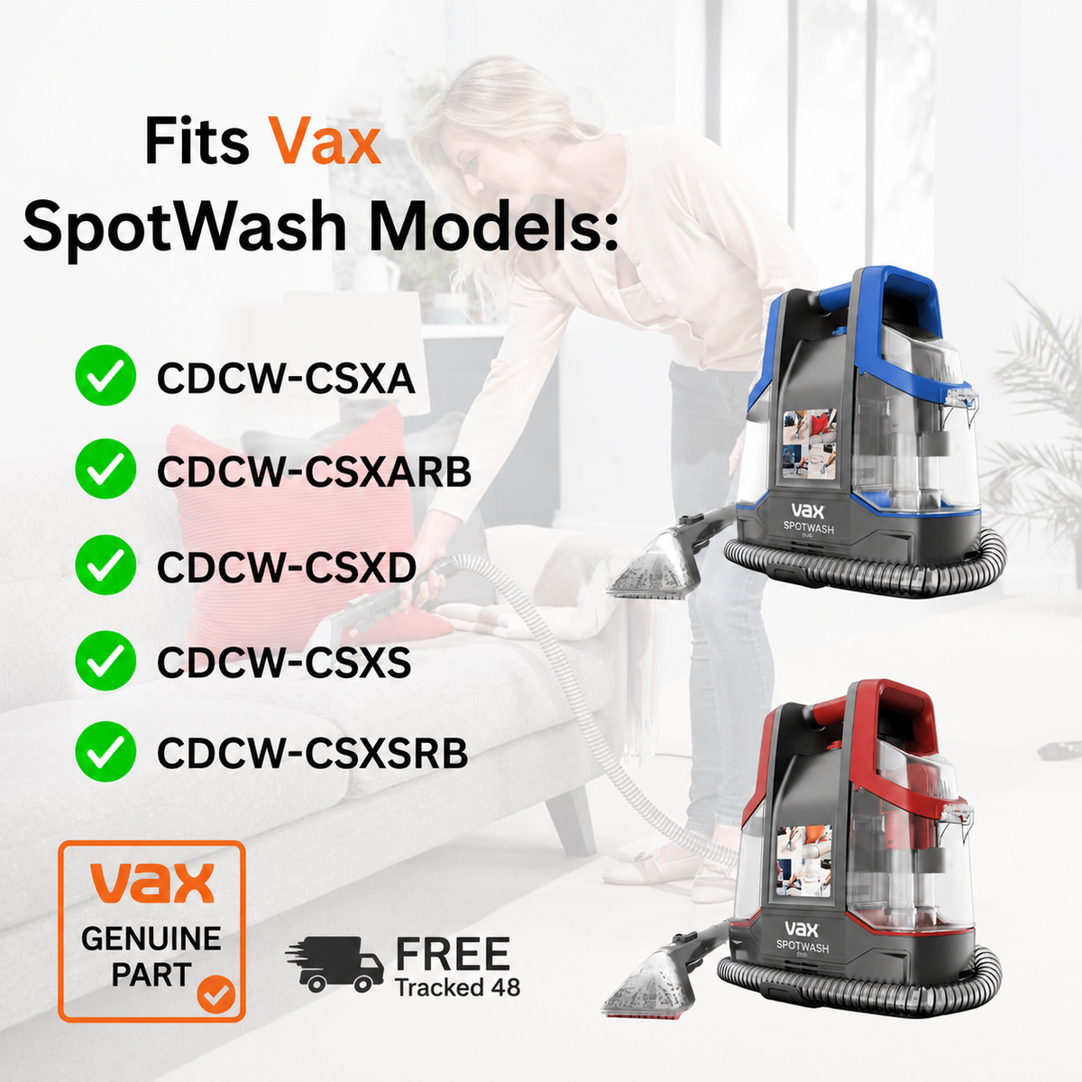 Genuine Vax SpotWash Clean Water Tank Cap Red 1-3-142508